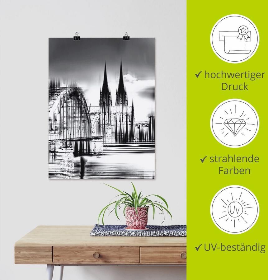 Artland Artprint Keulen Skyline collage III als artprint op linnen poster muursticker in verschillende maten - Foto 3