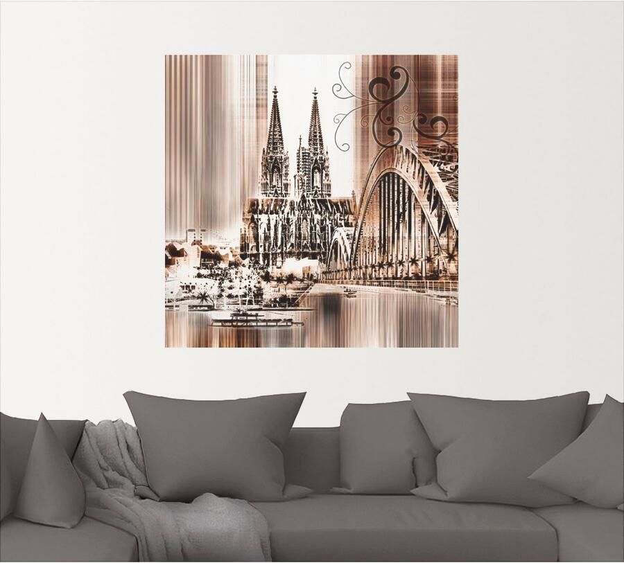 Artland Artprint Keulen Skyline collage VI als artprint op linnen muursticker in verschillende maten - Foto 4