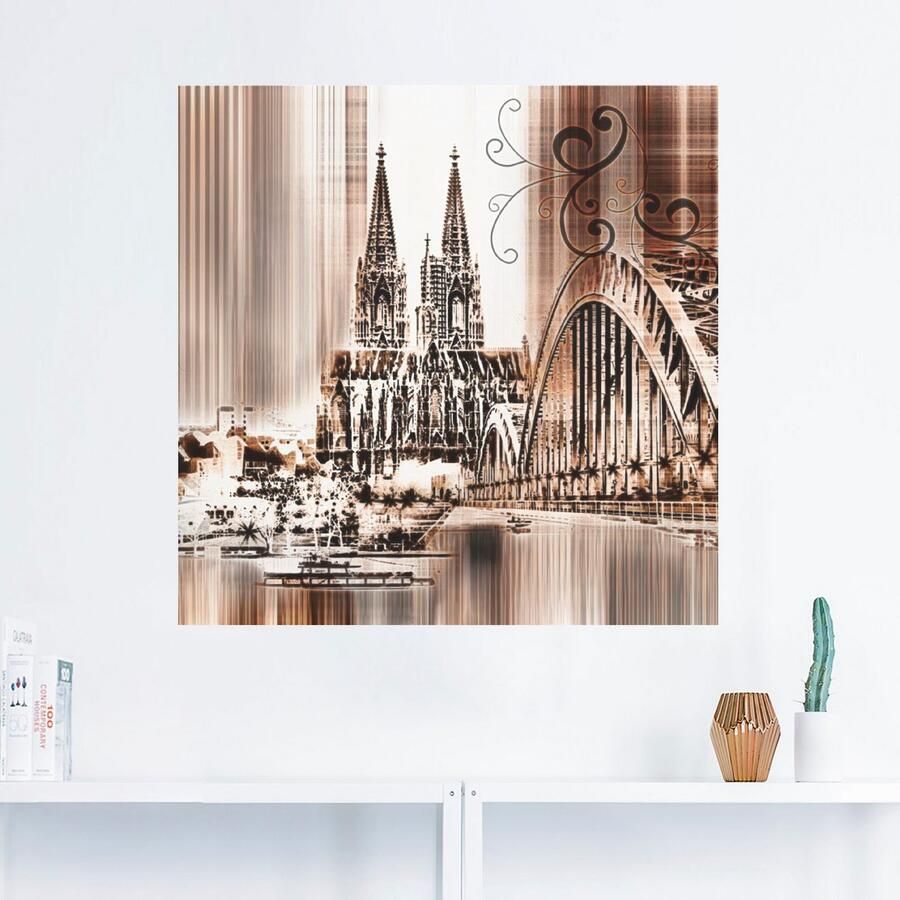 Artland Artprint Keulen Skyline collage VI als artprint op linnen muursticker in verschillende maten