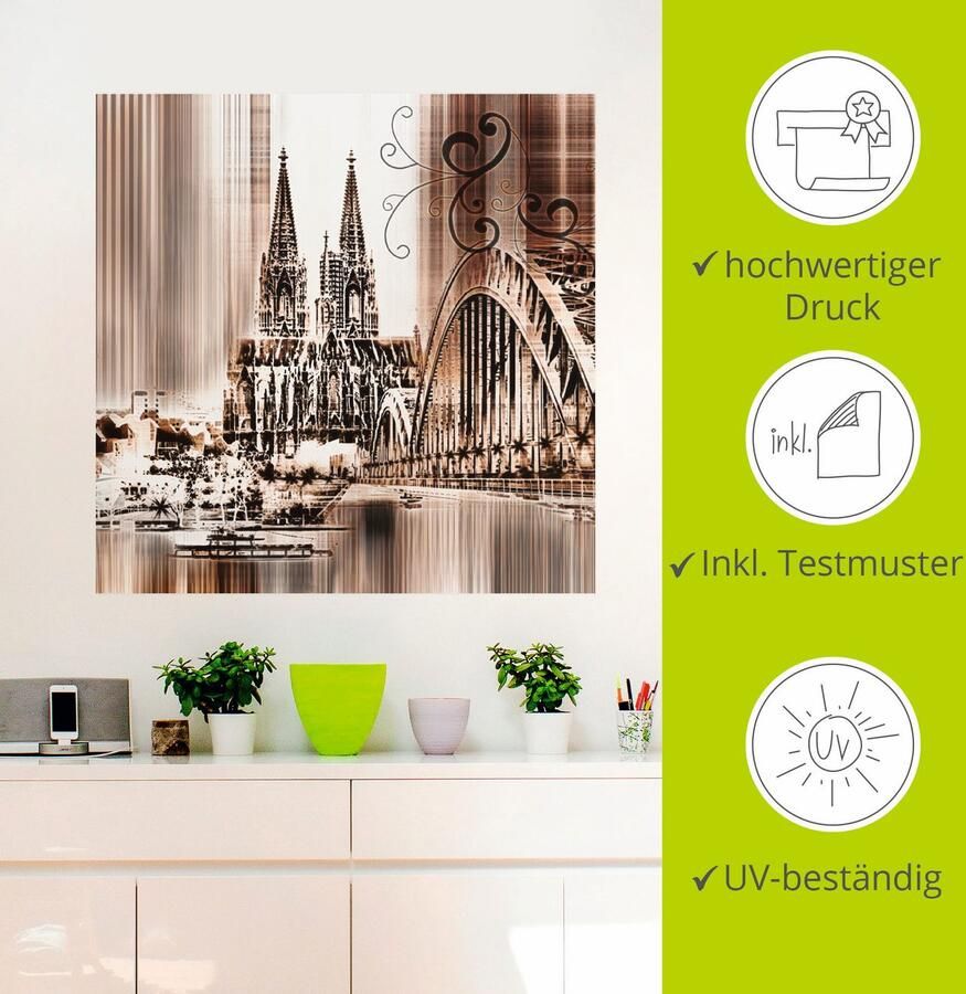 Artland Artprint Keulen Skyline collage VI als artprint op linnen muursticker in verschillende maten - Foto 2