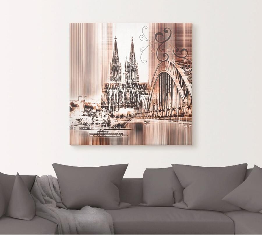 Artland Artprint Keulen Skyline collage VI als artprint op linnen muursticker in verschillende maten - Foto 4