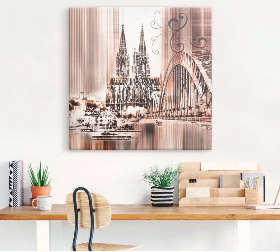 Artland Artprint Keulen Skyline collage VI als artprint op linnen muursticker in verschillende maten - Foto 3