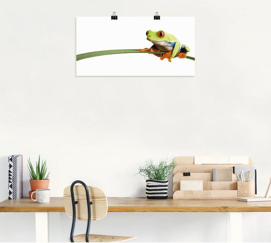 Artland Artprint Kikker op een blad als artprint van aluminium artprint voor buiten artprint op linnen poster muursticker - Foto 5