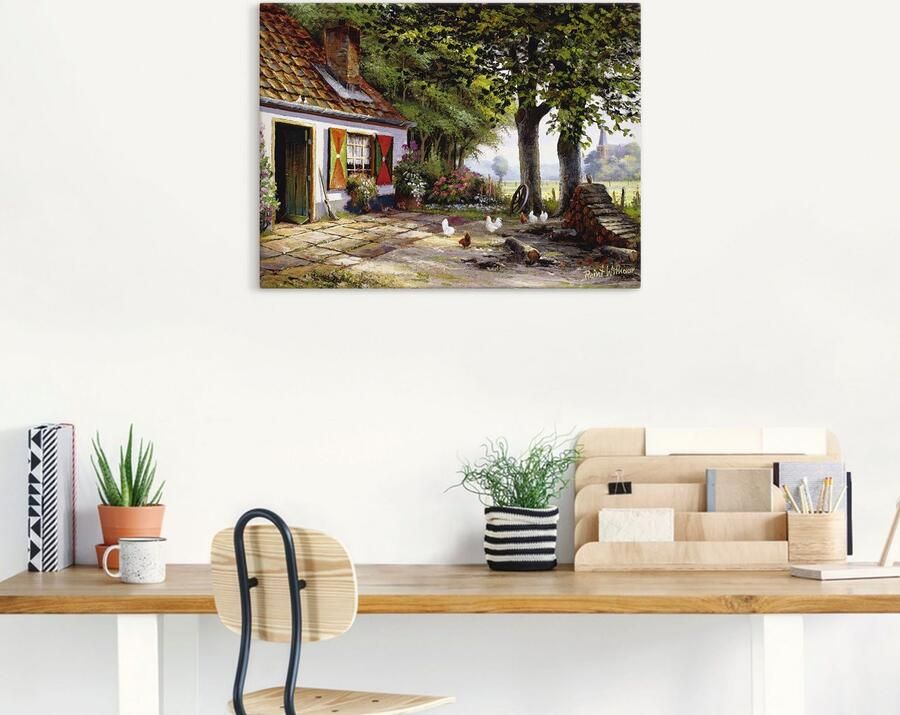 Artland Artprint Kippen op de boerderij als artprint op linnen poster in verschillende formaten maten - Foto 5