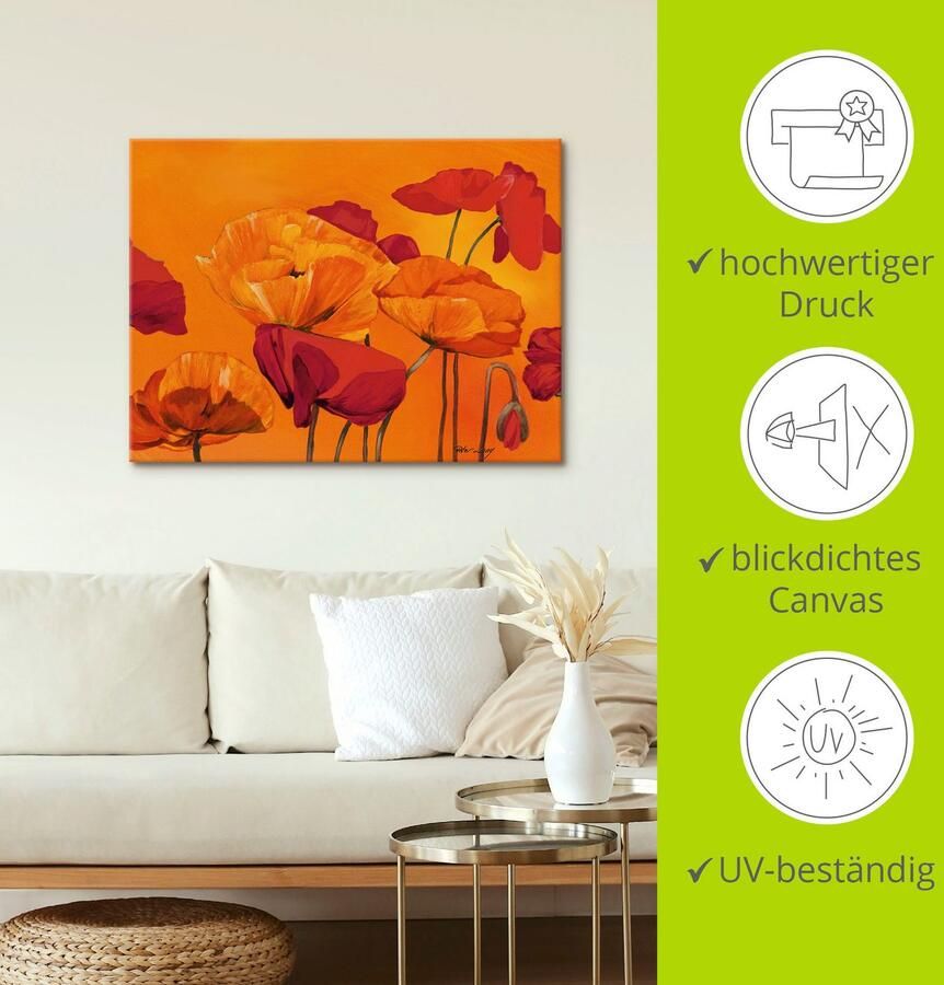 Artland Artprint Klaproos als artprint op linnen poster in verschillende formaten maten - Foto 3