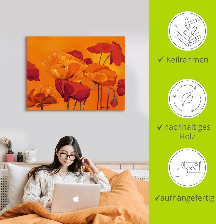 Artland Artprint Klaproos als artprint op linnen poster in verschillende formaten maten - Foto 2