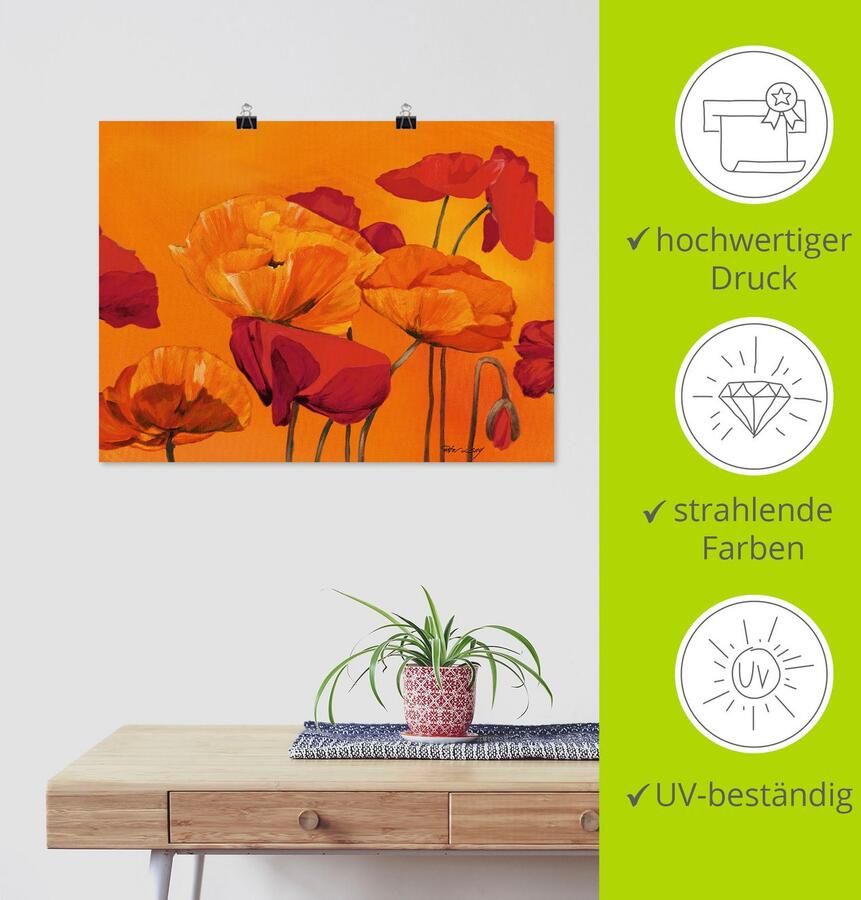 Artland Artprint Klaproos als artprint op linnen poster in verschillende formaten maten - Foto 3