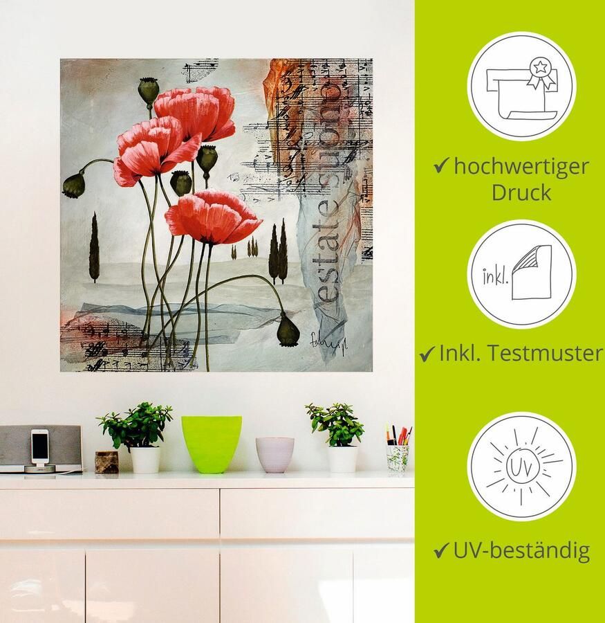 Artland Artprint Klaproos als artprint op linnen poster muursticker in verschillende maten - Foto 2