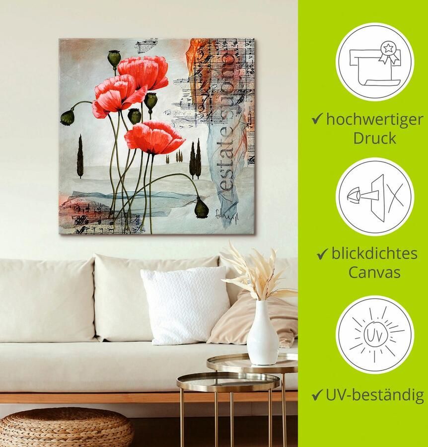 Artland Artprint Klaproos als artprint op linnen poster muursticker in verschillende maten - Foto 4