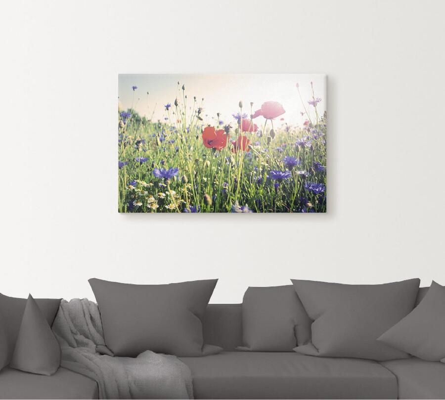 Artland Artprint Klaproos in het veld als artprint op linnen poster in verschillende formaten maten - Foto 4