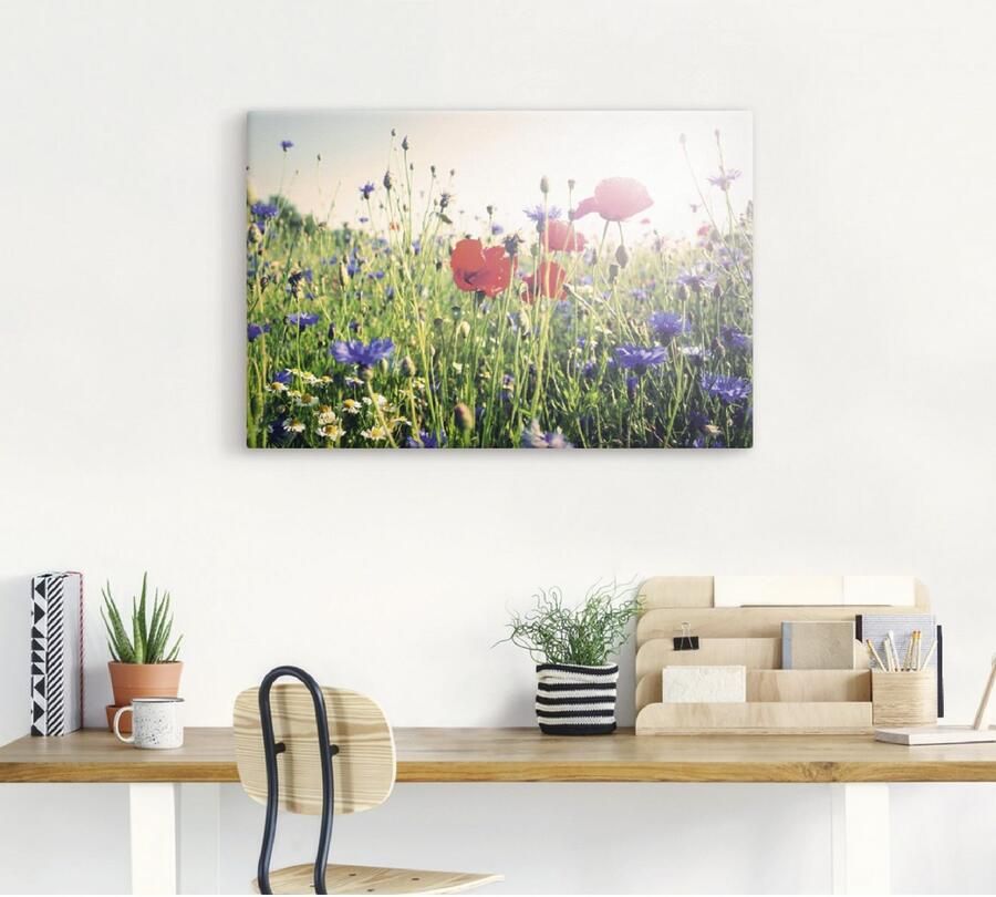 Artland Artprint Klaproos in het veld als artprint op linnen poster in verschillende formaten maten - Foto 3