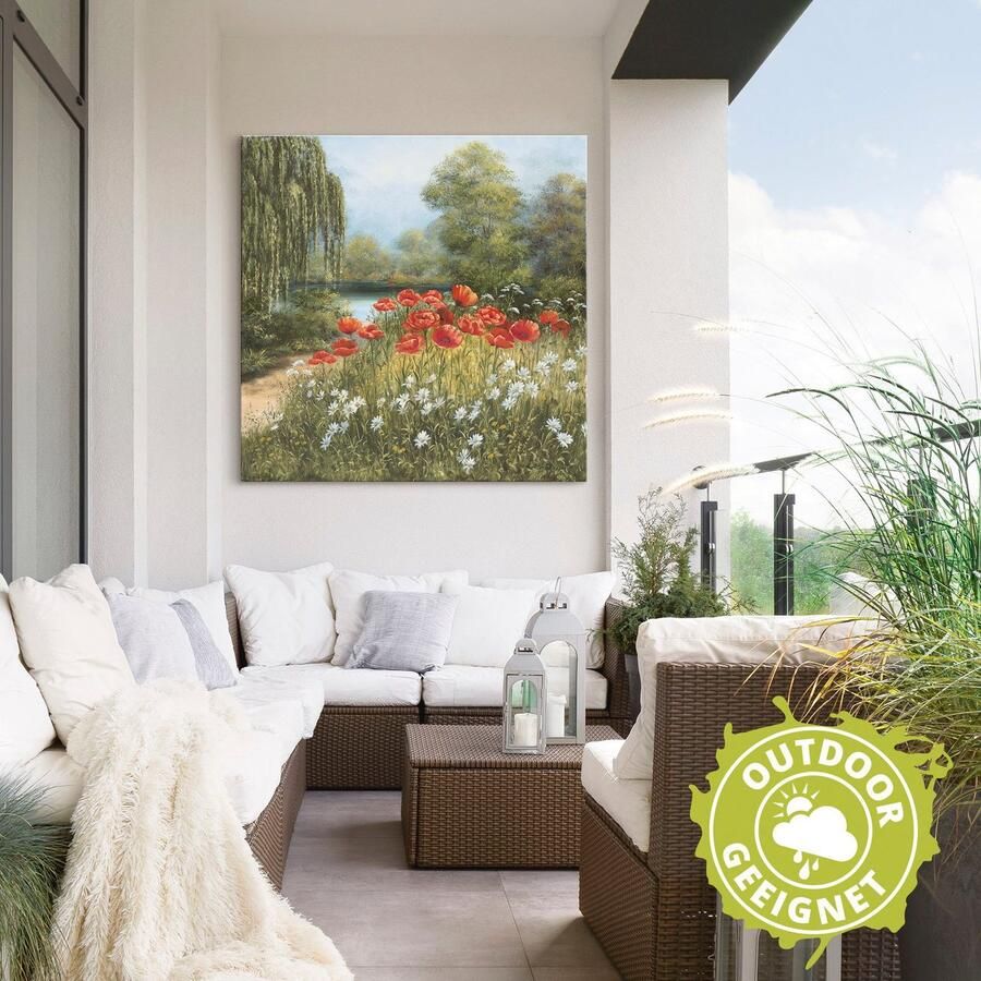 Artland Artprint Klaproosweide aan het meer als artprint van aluminium artprint voor buiten artprint op linnen poster in verschillende maten. maten - Foto 2