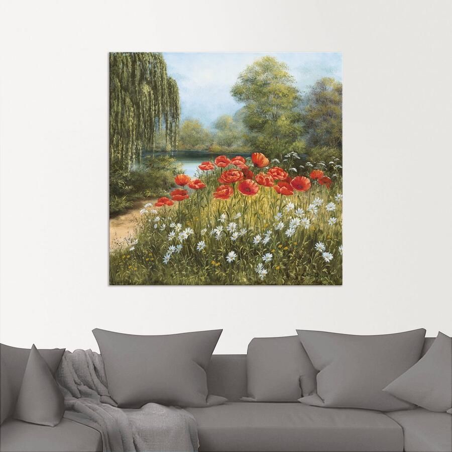 Artland Artprint Klaproosweide aan het meer als artprint van aluminium artprint voor buiten artprint op linnen poster in verschillende maten. maten - Foto 2