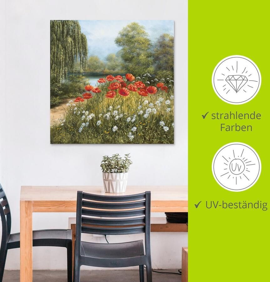 Artland Artprint Klaproosweide aan het meer als artprint van aluminium artprint voor buiten artprint op linnen poster in verschillende maten. maten - Foto 4