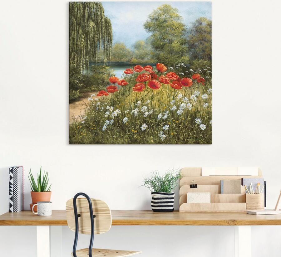 Artland Artprint Klaproosweide aan het meer als artprint van aluminium artprint voor buiten artprint op linnen poster in verschillende maten. maten - Foto 5