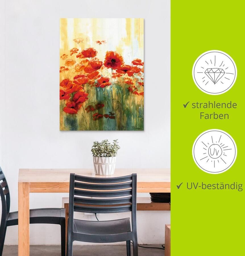 Artland Artprint Klaproosweide als artprint van aluminium artprint voor buiten artprint op linnen poster in verschillende maten. maten - Foto 3