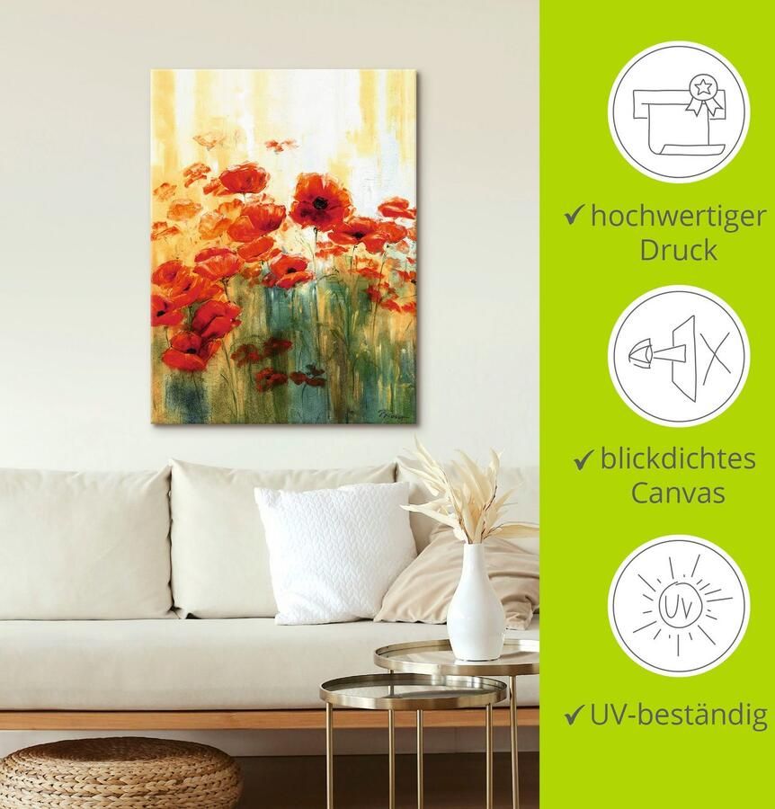 Artland Artprint Klaproosweide als artprint van aluminium artprint voor buiten artprint op linnen poster in verschillende maten. maten - Foto 3