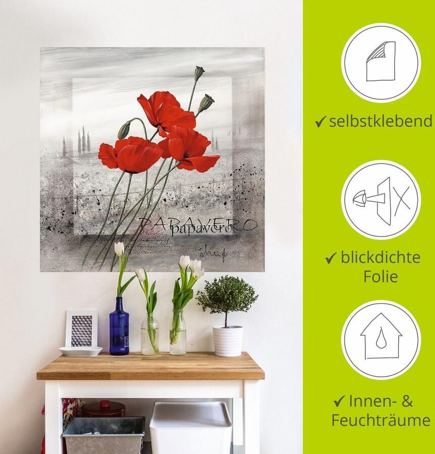 Artland Artprint Klaprozen als artprint op linnen poster muursticker in verschillende maten - Foto 3