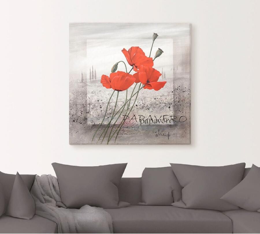 Artland Artprint Klaprozen als artprint op linnen poster muursticker in verschillende maten