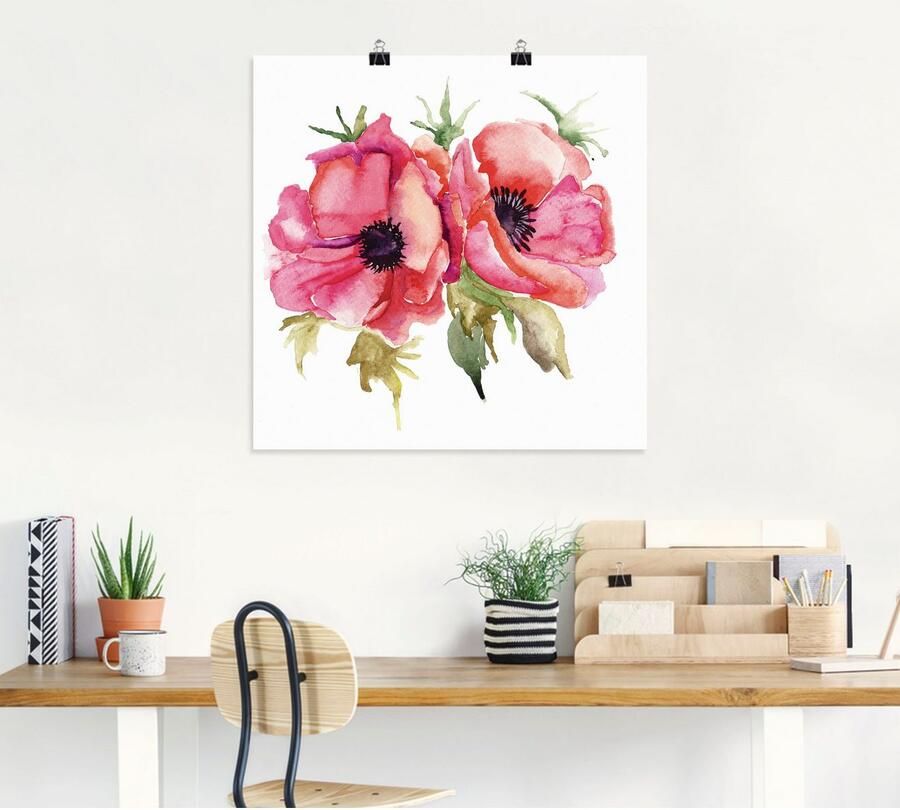 Artland Artprint Klaprozen als artprint van aluminium artprint voor buiten artprint op linnen poster muursticker - Foto 4