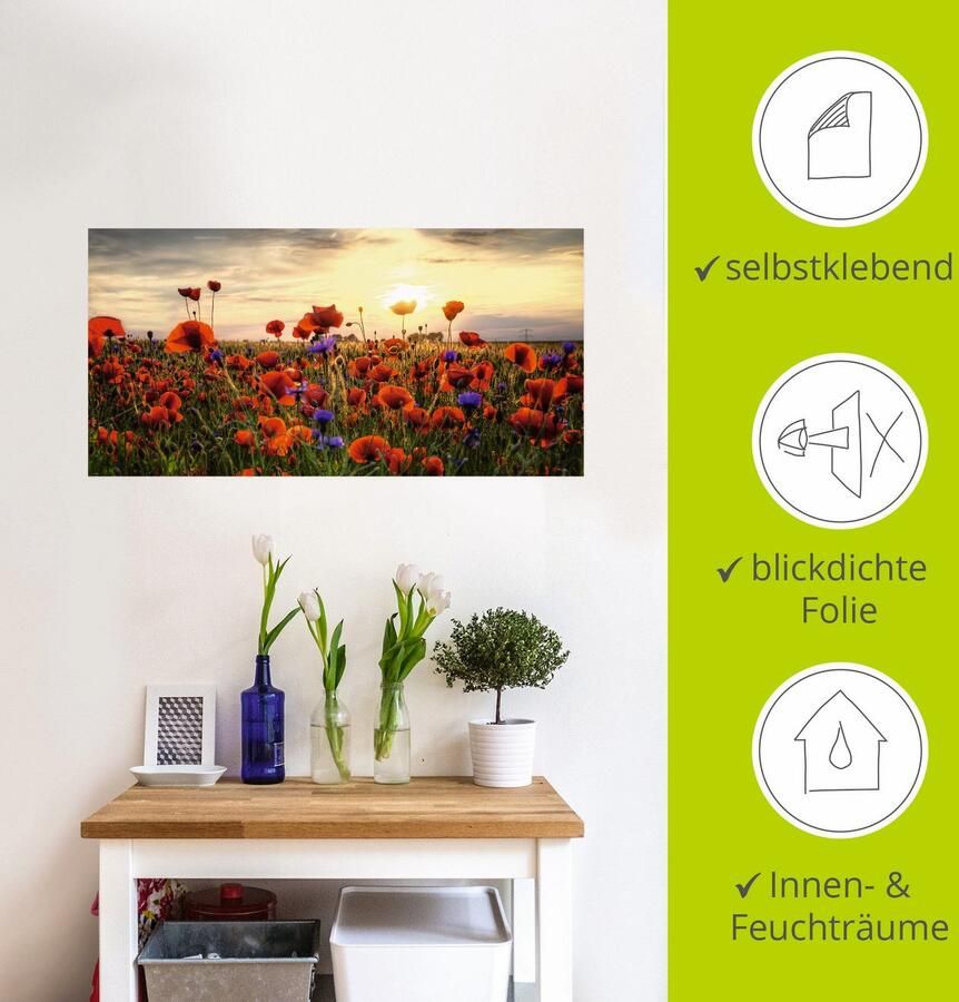 Artland Artprint Klaprozen als artprint van aluminium artprint voor buiten artprint op linnen poster muursticker - Foto 3