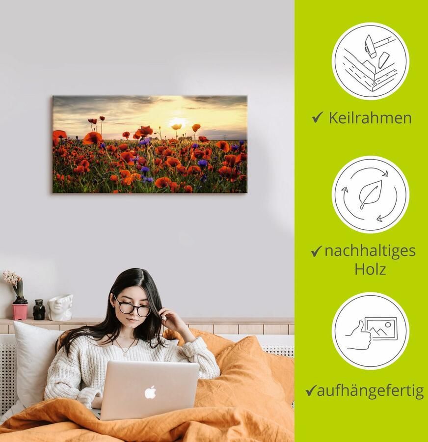 Artland Artprint Klaprozen als artprint van aluminium artprint voor buiten artprint op linnen poster muursticker - Foto 2