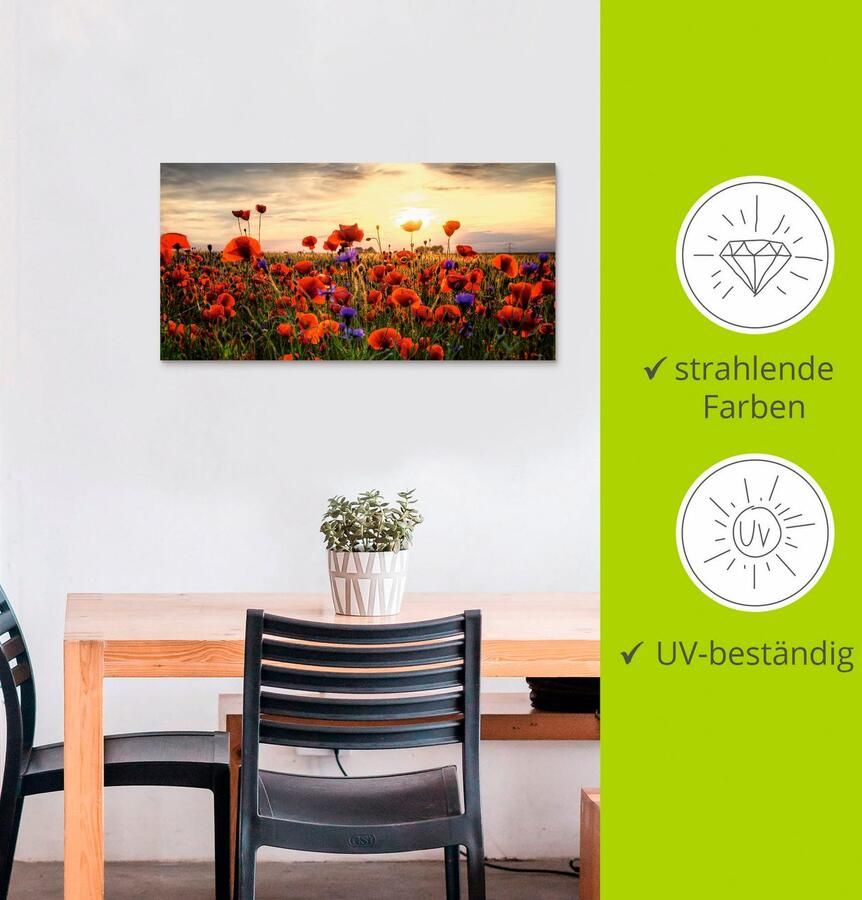 Artland Artprint Klaprozen als artprint van aluminium artprint voor buiten artprint op linnen poster muursticker - Foto 2