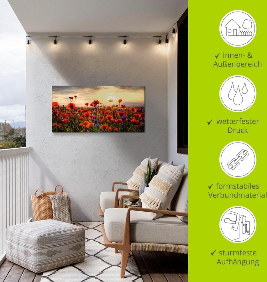 Artland Artprint Klaprozen als artprint van aluminium artprint voor buiten artprint op linnen poster muursticker - Foto 3