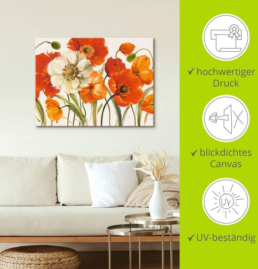 Artland Artprint Klaprozen I als artprint op linnen poster muursticker in verschillende maten - Foto 2