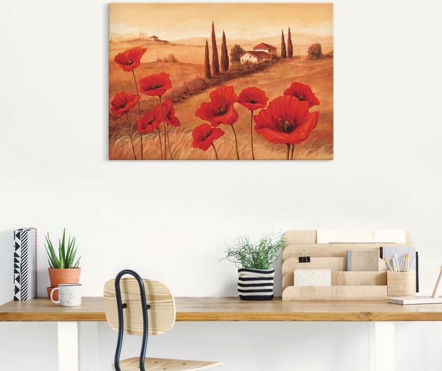 Artland Artprint Klaprozen in de Toscane als artprint op linnen poster muursticker in verschillende maten - Foto 5