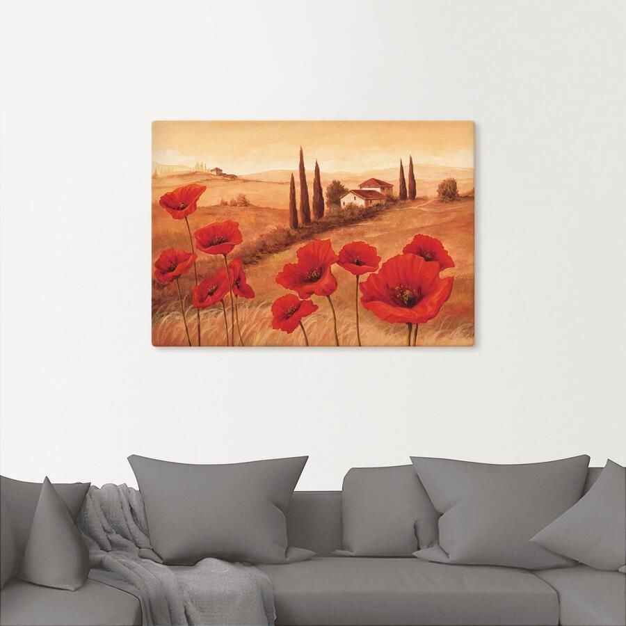 Artland Artprint Klaprozen in de Toscane als artprint op linnen poster muursticker in verschillende maten - Foto 2