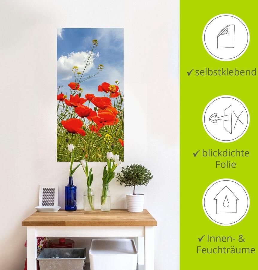 Artland Artprint Klaprozen in panorama als artprint van aluminium artprint voor buiten muursticker in diverse maten - Foto 4