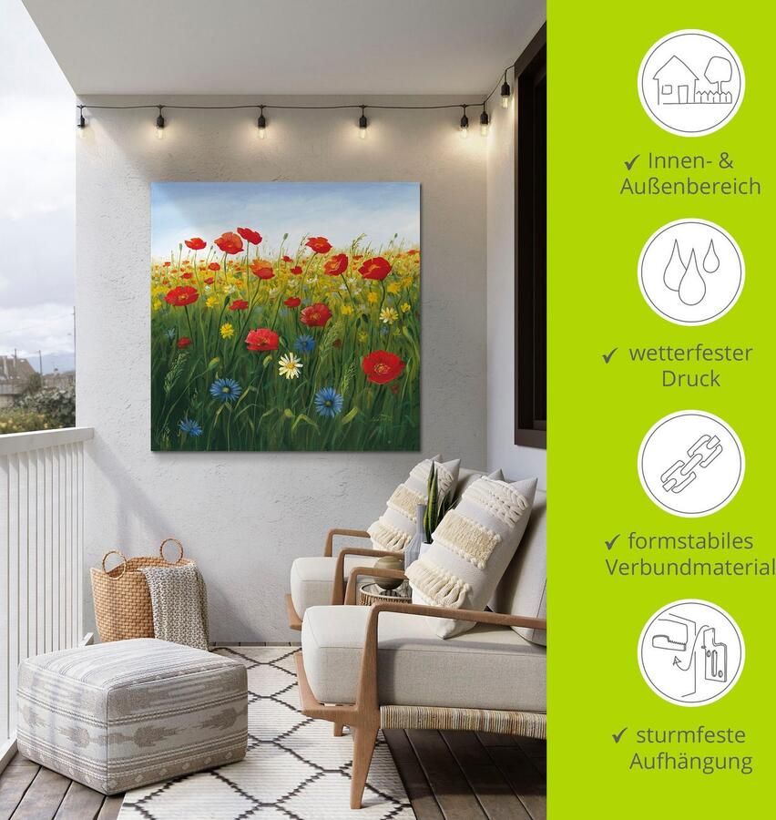 Artland Artprint Klaprozen landschap I als artprint van aluminium artprint voor buiten artprint op linnen poster in verschillende maten. maten - Foto 6