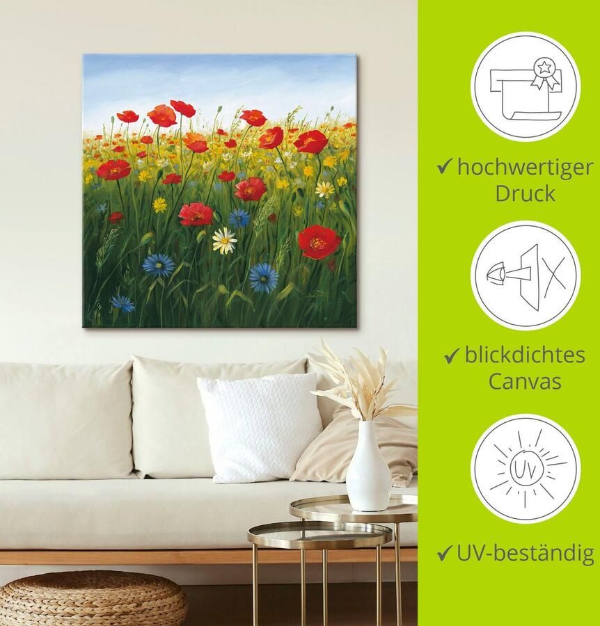 Artland Artprint Klaprozen landschap I als artprint van aluminium artprint voor buiten artprint op linnen poster in verschillende maten. maten - Foto 3