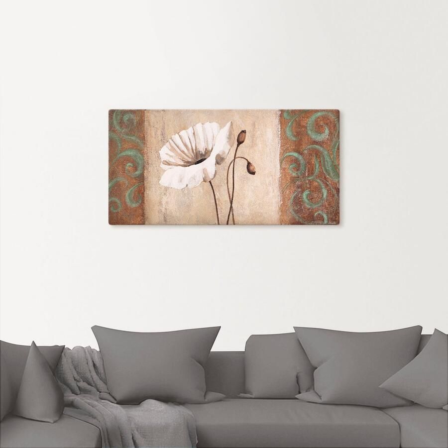Artland Artprint Klaprozen met ornamenten als artprint op linnen poster in verschillende formaten maten - Foto 2