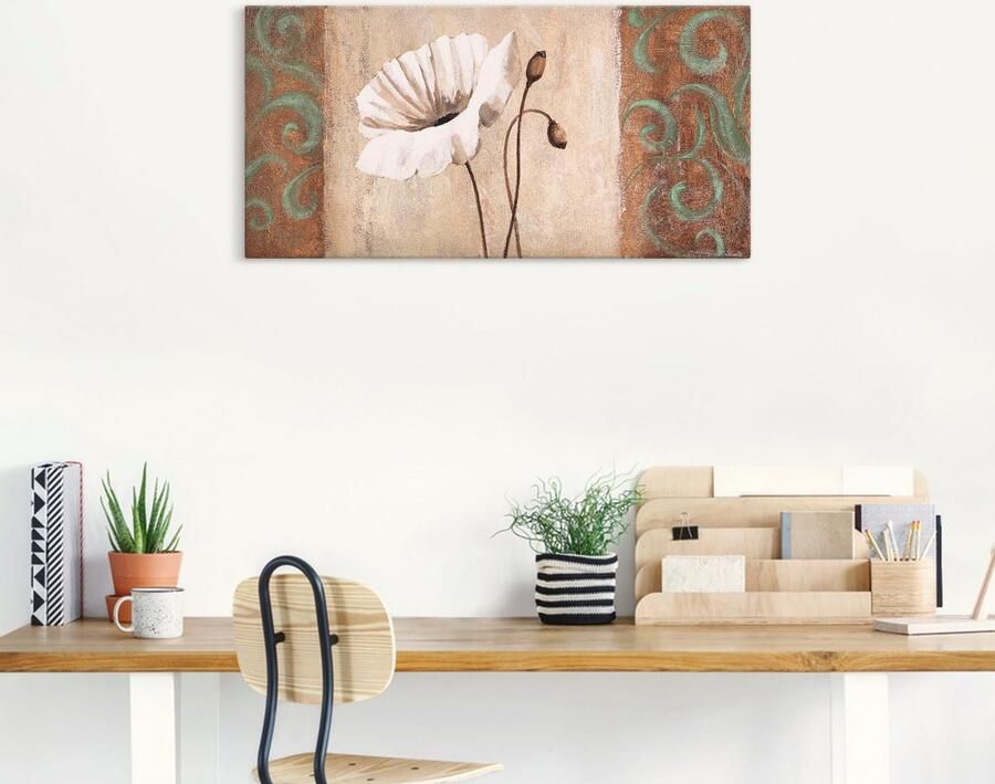 Artland Artprint Klaprozen met ornamenten als artprint op linnen poster in verschillende formaten maten - Foto 6