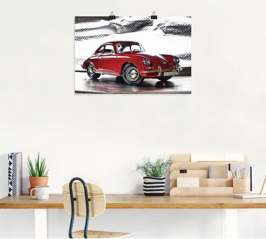 Artland Artprint Klassiek model de Porsche 356 als artprint van aluminium artprint voor buiten artprint op linnen poster muursticker - Foto 5