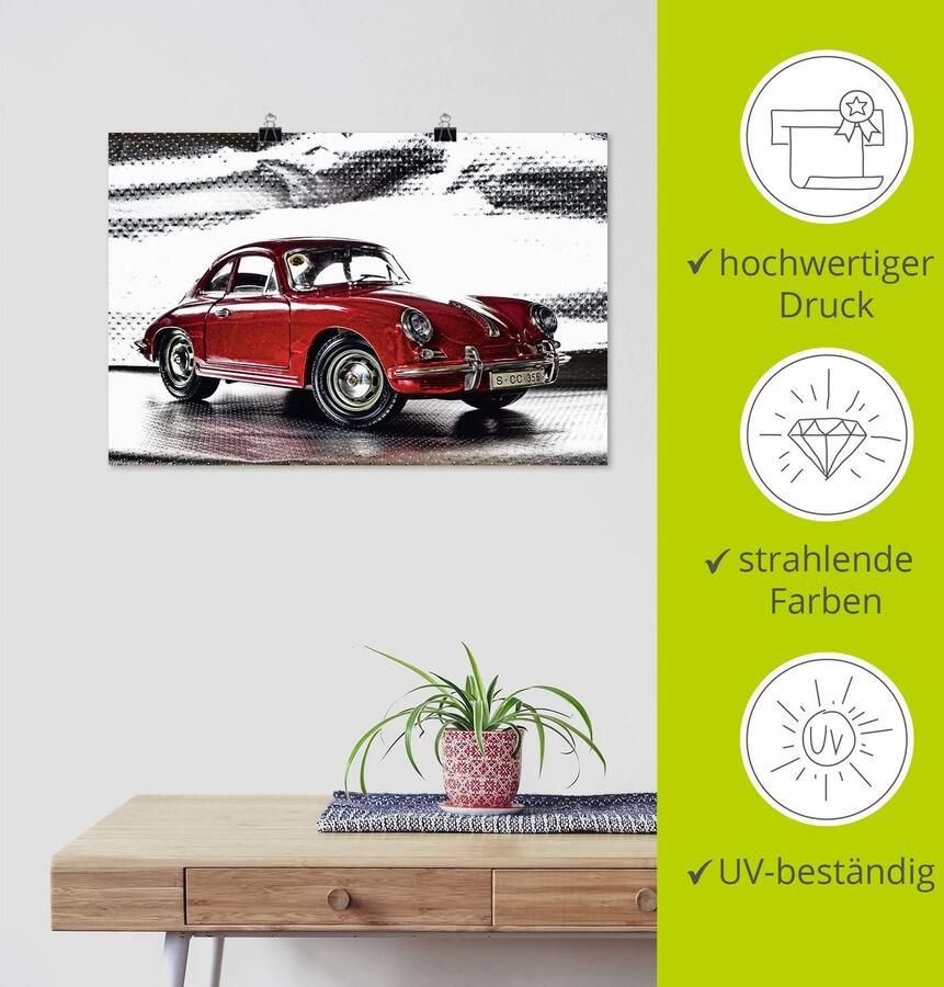 Artland Artprint Klassiek model de Porsche 356 als artprint van aluminium artprint voor buiten artprint op linnen poster muursticker - Foto 4