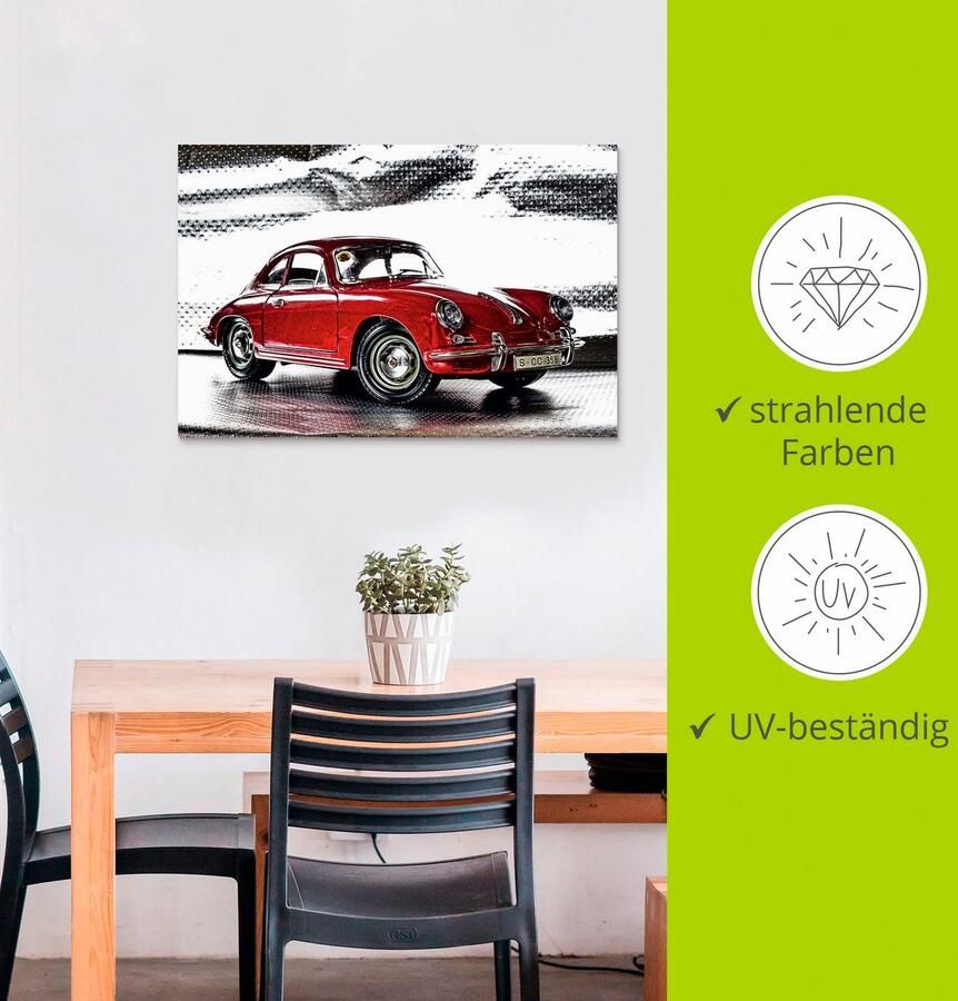 Artland Artprint Klassiek model de Porsche 356 als artprint van aluminium artprint voor buiten artprint op linnen poster muursticker