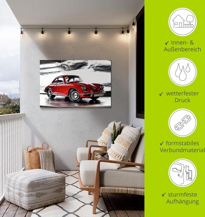 Artland Artprint Klassiek model de Porsche 356 als artprint van aluminium artprint voor buiten artprint op linnen poster muursticker - Foto 4
