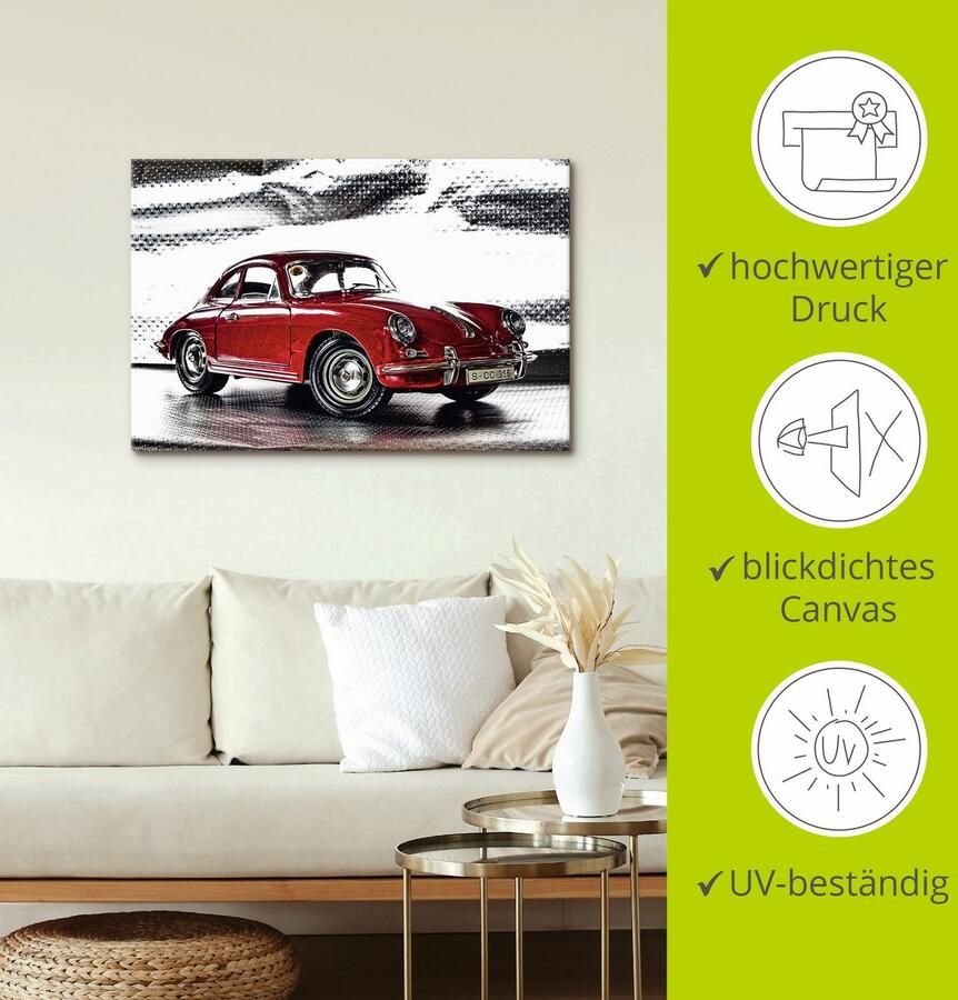 Artland Artprint Klassiek model de Porsche 356 als artprint van aluminium artprint voor buiten artprint op linnen poster muursticker - Foto 3