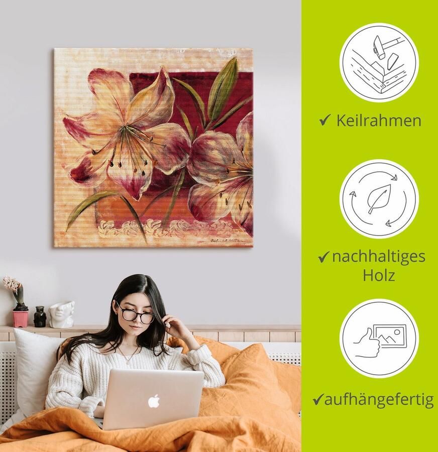 Artland Artprint Klassieke bloemen III als artprint op linnen muursticker in verschillende maten - Foto 2