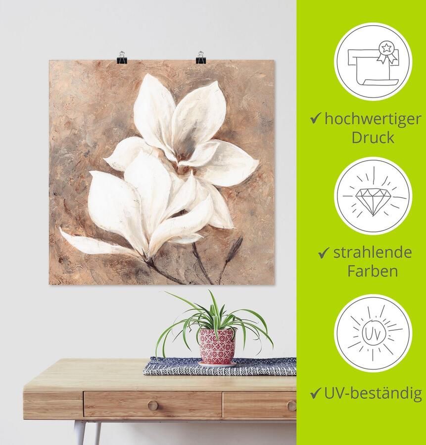 Artland Artprint Klassieke magnolia's als artprint van aluminium artprint voor buiten artprint op linnen poster muursticker - Foto 3