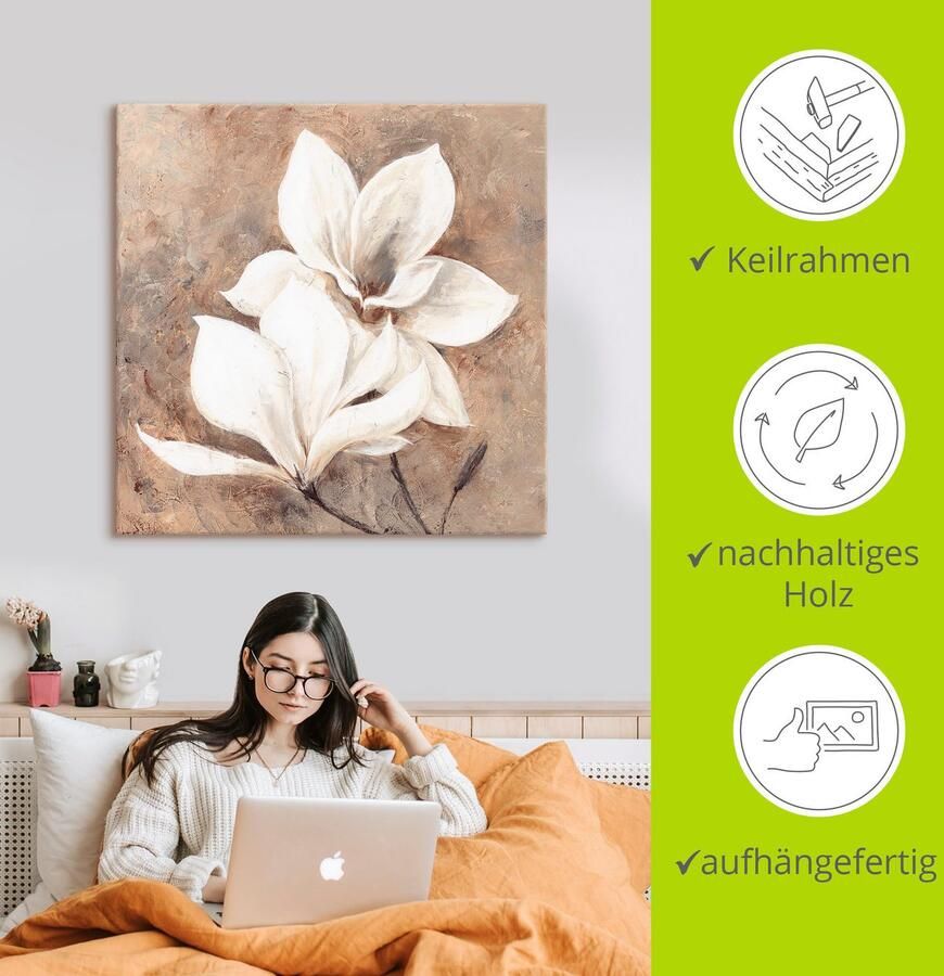 Artland Artprint Klassieke magnolia's als artprint van aluminium artprint voor buiten artprint op linnen poster muursticker - Foto 3