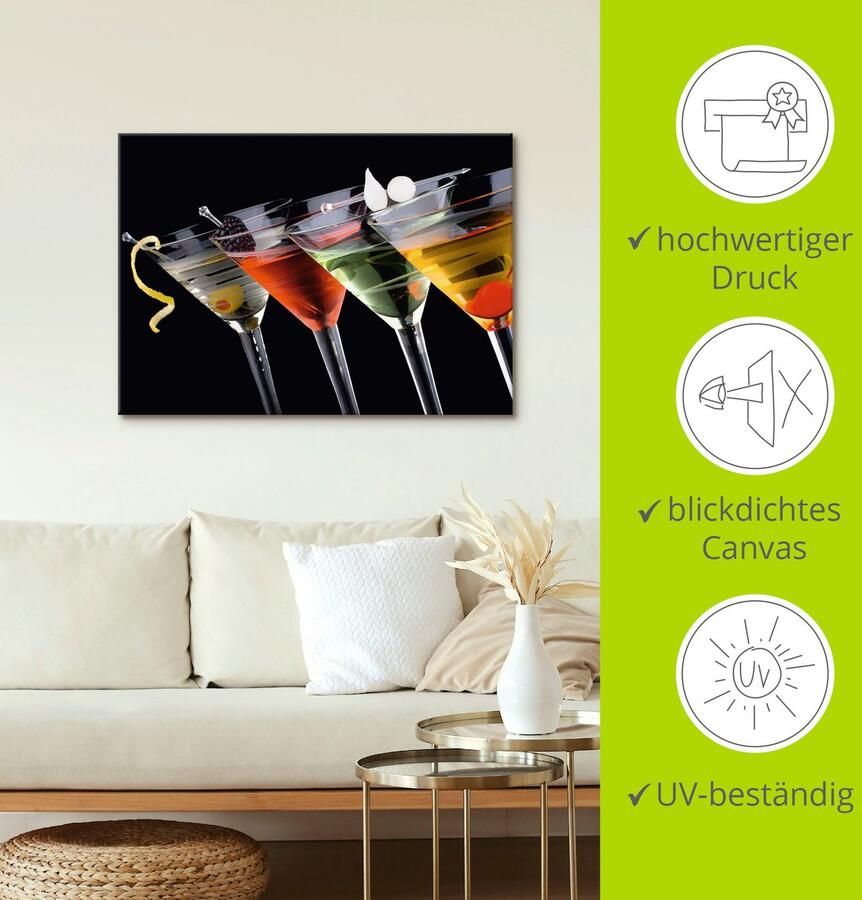 Artland Artprint Klassieke Martini cocktail als artprint op linnen poster muursticker in verschillende maten - Foto 4