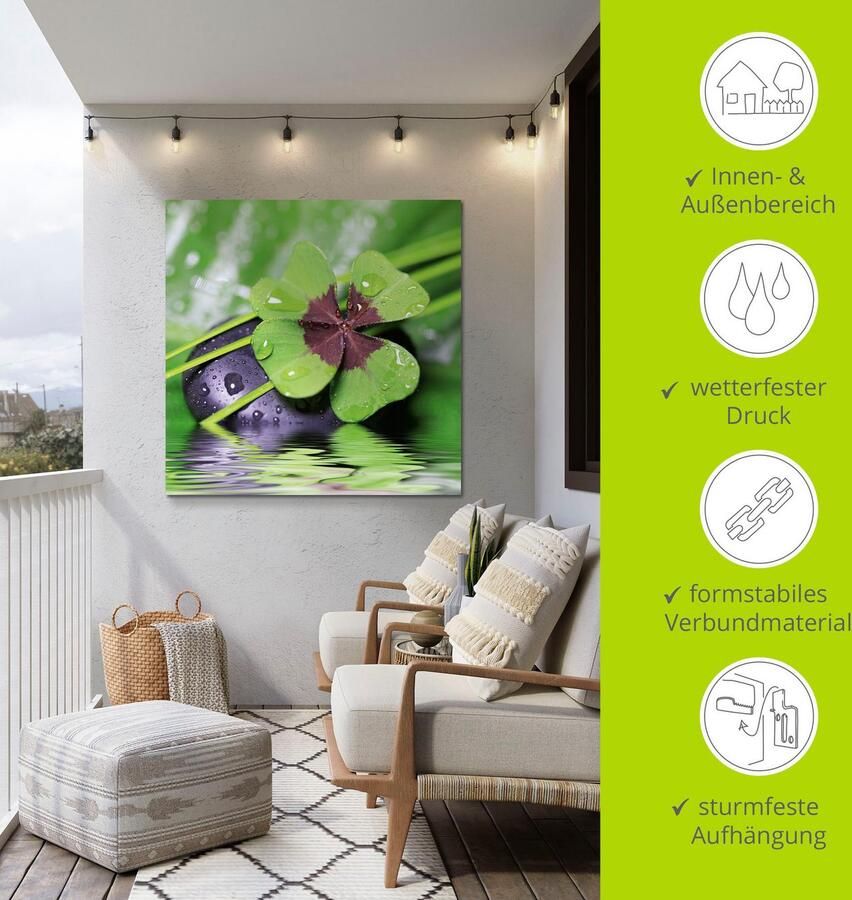 Artland Artprint Klavertje-vier... Ontspan weer eens als artprint van aluminium artprint voor buiten artprint op linnen poster muursticker - Foto 4