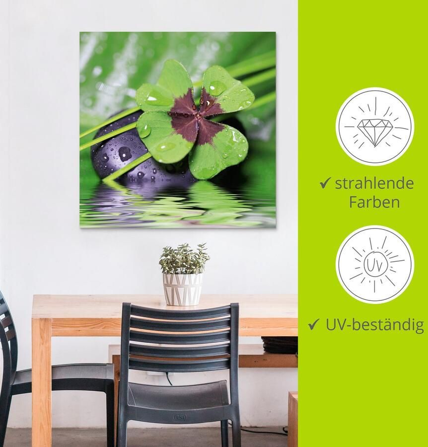 Artland Artprint Klavertje-vier... Ontspan weer eens als artprint van aluminium artprint voor buiten artprint op linnen poster muursticker - Foto 3