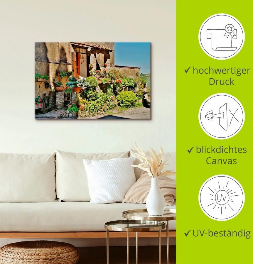 Artland Artprint Klein paradijs in de Toscane als artprint op linnen poster in verschillende formaten maten - Foto 3