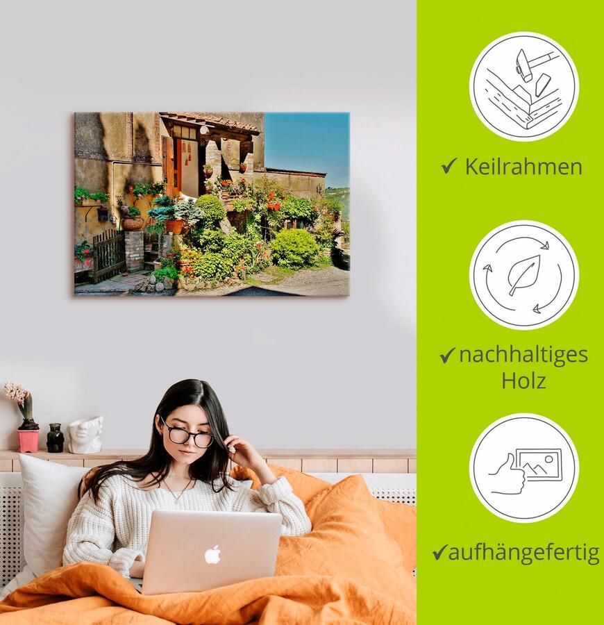 Artland Artprint Klein paradijs in de Toscane als artprint op linnen poster in verschillende formaten maten - Foto 2