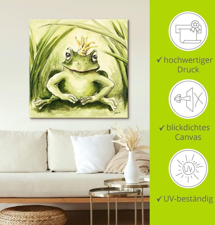 Artland Artprint Kleine kikker als artprint van aluminium artprint voor buiten artprint op linnen poster in verschillende maten. maten - Foto 3